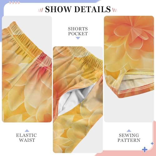 Boys' Pants Sunset Color Flowers Long Bottoms Jogger Pants Elastic Waist Trousers with Pockets S-XL4