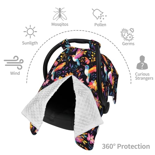Housse de siège d'auto imprimé colibri pour protéger bébé du soleil