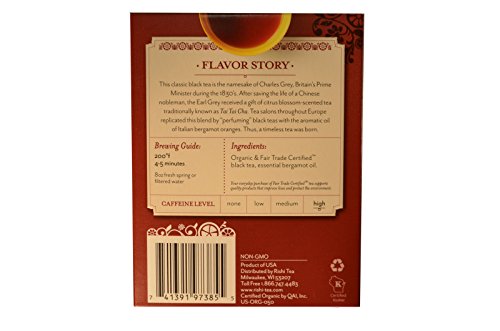 Rishi Usda Organic Black Tea Earl Grey Certified Kosher 15 Tea Bags - 1.75 Oz (2 Pack) #TOP1