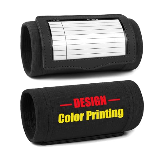 TOPTIE Custom Football Wristband with QB Playbook, Color Printing Playbook Wristband Wrist Coach Armband for Tennis Soccer- Black