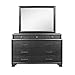 HomeRoots Rubberwood Grey Dresser with 9 Drawers