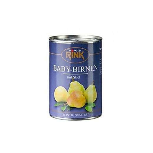 Baby-Birnen, leicht gezuckert, mit Stiel, ca. 7-9 St, 425g