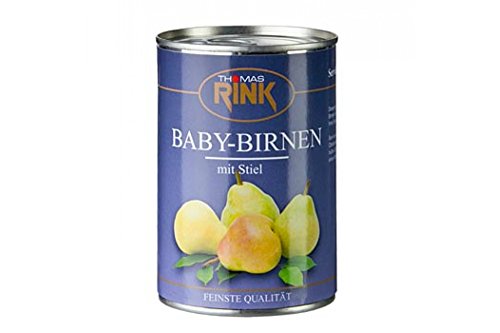 Baby-Birnen, leicht gezuckert, mit Stiel, ca. 7-9 St, 425g