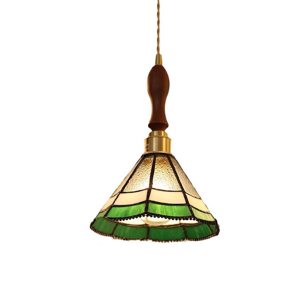 Chandelier de cocina vintage en vidrio verde para islas y pasillos