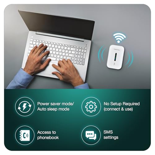 Image of 4G LTE Portable WiFi Dongle Hotspot - Up to 300Mbps High-Speed Internet, 4000mAh Battery with 20 Hours Backup, Connect Up to 10 Devices, Supports All SIM Cards