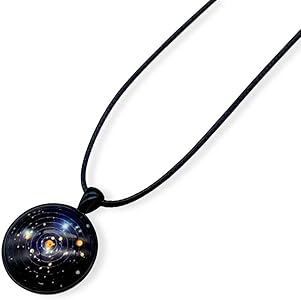 Amazon | [AiO JAPAN] ネックレス 銀河系 宇宙 ブラック 球 銀河
