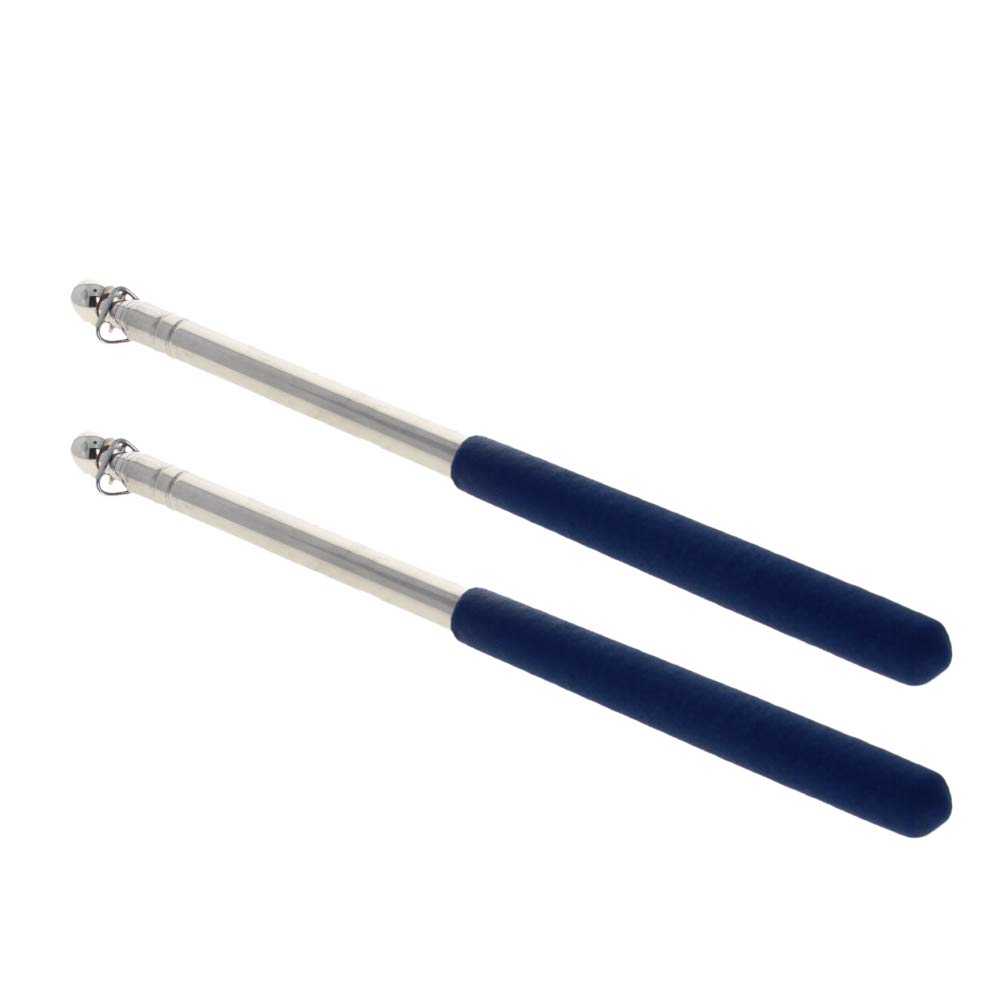 Othmro 2Pcs Hollow Telescopic Teachers Pointer, Teaching Pointer Stick for Classroom, Metal Hand Retractable Pointer Extended Length 35.4 inch, Handheld Presenter Whiteboard Pointer (Blue)