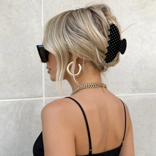 Pinzas para Cabello Atoden en Acrílico Negro y Blanco miniatura 4