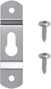 Keyhole Hanging Plate,59mm x15mm 2 Hole Hook with Screws for Picture Frames -50 Pack (Silver)