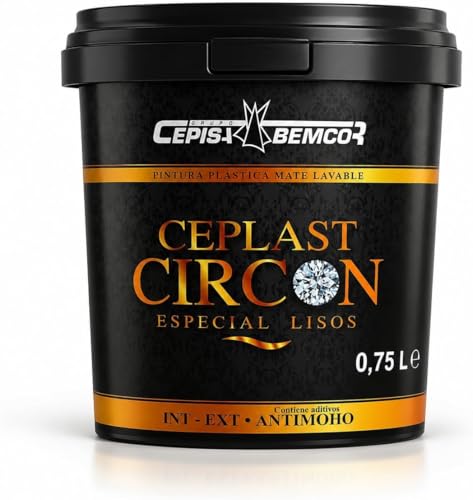 CEPLAST CIRCON ANTIMOHO 0,75L | Pintura blanca interior antimoho y antihumedad Plástica Mate Lavable Blanca | Interior y Exterior | Alta Cubrición especial cocina, baño y sótano