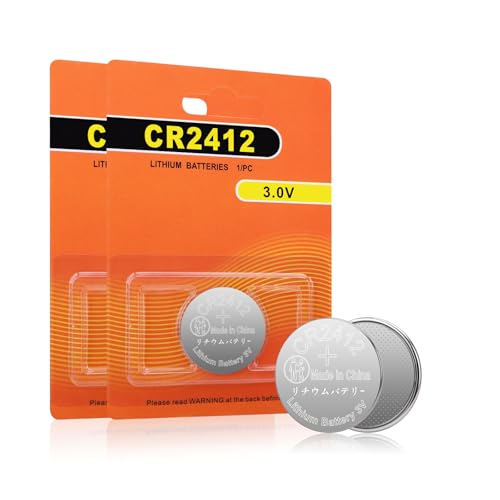 CR2412 Lithium Battery (2-Pack) 3V Coin Button Cell Battery - Long Lasting Power for Car Key Fob Garage Door Opener Doorbell Watch & More