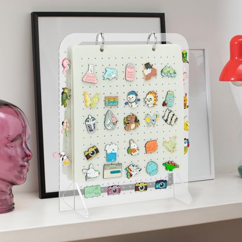 Image of Pacmaxi Enamel Pin Display Organizers, Brooch Pin Holder, 6 Pin Display Pages for Store 250+ Pins, Pin Collection Storage Calendar (Not Include Any Accessories)