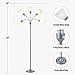 HonoDing Medusa Floor Lamps Standing Lamps 5 Heads Adjustable Reading Light Large Shade Use E26 A19 Bulb Floor Lamps for Living Room Bedroom (Silver)