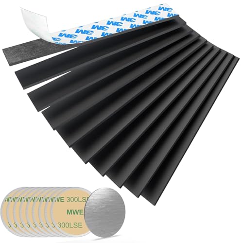 Magnetstreifen Selbstklebend Magnetband Stark Magnetklebeband : 10 Stück mit Metallplatten – zuschneidbar – starker Halt und langlebig – ideal für Werkzeugregale, Kühlschrank (10Stück 150X25mm)