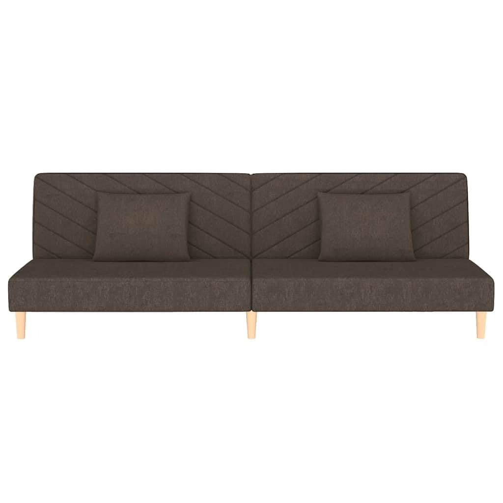 Sofa z funkcją spania 2-osobowa z funkcją łóżka i dwoma poduszkami w kolorze brązowym, łóżko dla gości, do salonu i pokoju gościnnego