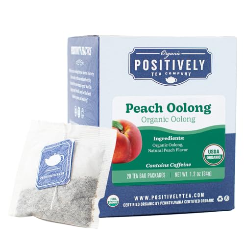 Image of Positively Tea, Organic Peach Oolong Tea Bags, 20 Count