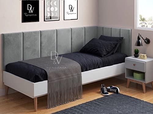 CABECEIRA EM L PARA CAMA DE SOLTEIRO 0,90 POR 1,95 (CINZA)