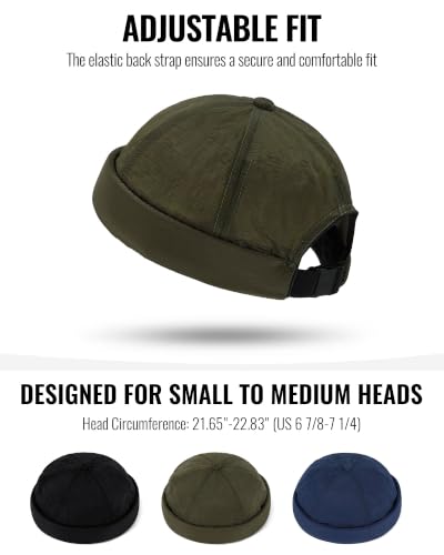 Image of CLAPE Lightweight Breathable Brimless Cap Street Casual Versatile Summer Quick Dry Docker Cap No Brim Sailor Cap Leon Cap