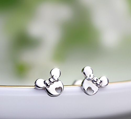 findout 925 sterling silver hollow Mickey Mouse earrings .for women girls .(s1480)