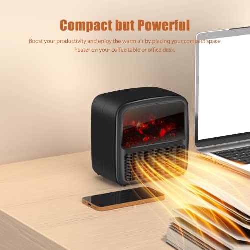 Dalsuc Electric Space Heater For Indoor Use - 1500W/1000W Quiet Ptc Ceramic Portable Heater For Office, Small Electric Fireplace Heater Fan With Overheat Tip Over Protection,Fast Safety Heating Black #TOP5