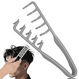 LEHEEYWT Texture Comb, Roots Volume Tool Fluffy Styling Comb Hair Styling Accessories for Mens Womens, V Wide Tooth Combs for Curls (Grey)