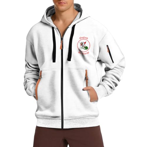 Sudadera con capucha para hombre con cremallera y diseño de San Jorge