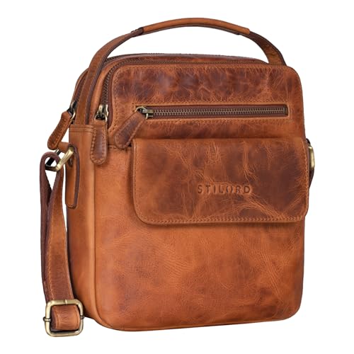 Bolso de hombre de cuero pequeño STILORD Mio bandolera cruzada vintage