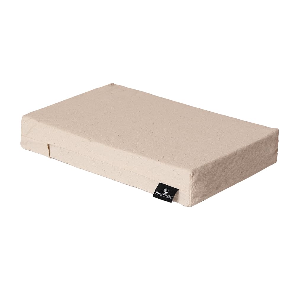 Yoga Studio Cotton Yoga Block Cover | High Quality, Premium Cotton Yoga Brick Covers | Reusable, Hygienic, Anti-Slip | Only Fits 30x20x5 Blocks (Ecru, 30cm x 20cm x 5cm)