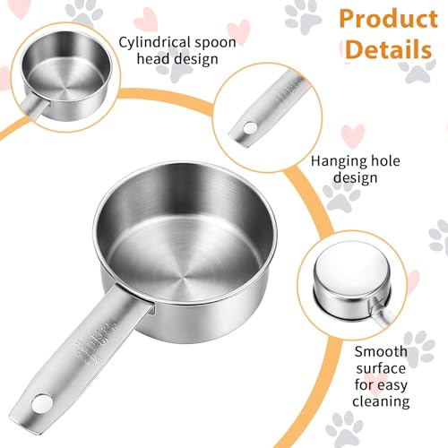 Medidor para comida de perro de 1/2 taza acero inoxidable 2 piezas miniatura 5