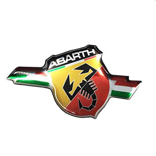 Par De Emblemas Abarth Fiat 500 Punto Bravo Adesivo Resinado