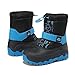 NORTIV 8 Kids Snow Boots Boy's Girl's Classic Waterpproof Cold Weather Booties Hiking Outdoor Shoes SNSB221K Black/Blue 2 Little Kid