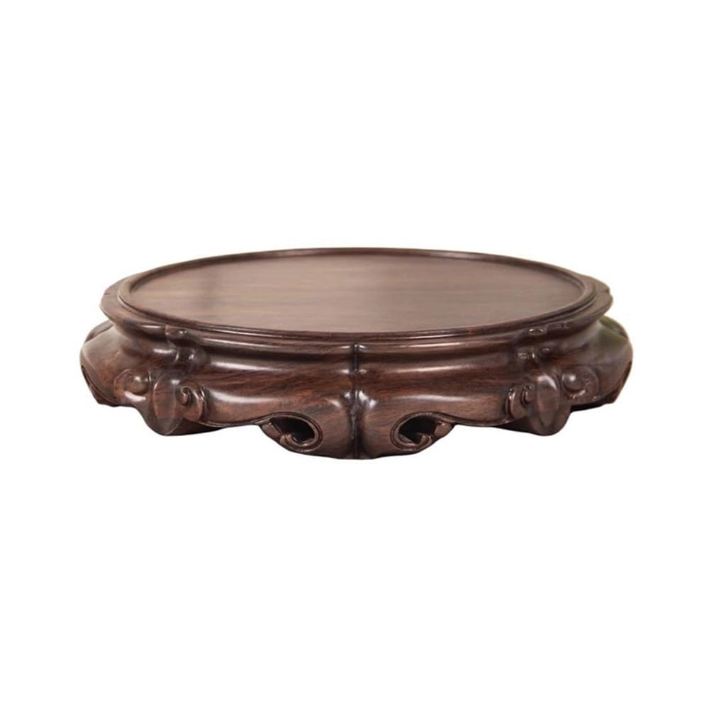 birene Vase Stand Circular Ebony Bonsai Base Bracket for Flowerpot Table Lamp Teapot Holder(XS)