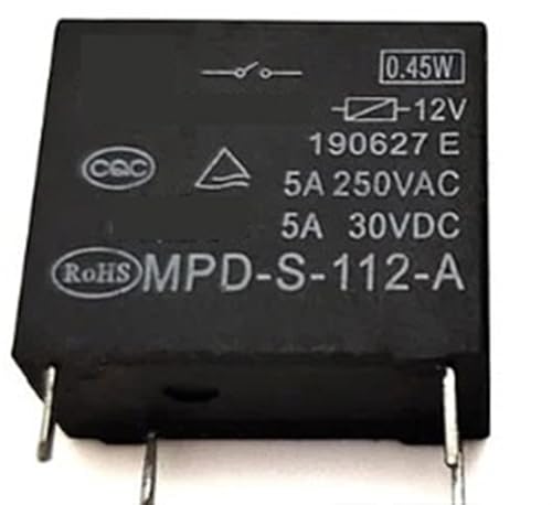 Relais MPD-S-124-A 48V 5A à 4 broches pour circuits imprimés électroniques (Lot de 30)