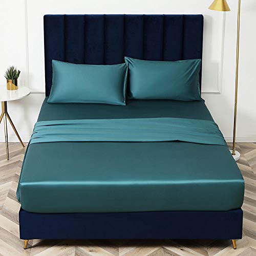 Drap de lit en coton et satin pour hôtel chic, couvre-matelas respirant 120x200 cm gris argent