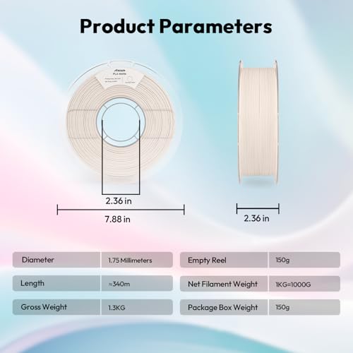 Image of AMOLEN Matte PLA Filament 1.75mm, Porcelain White 3D Printer Filament, Smooth Finish for Most FDM 3D Printing, Dimensional Accuracy + /- 0.02mm, 1kg Spool (2.2lbs)