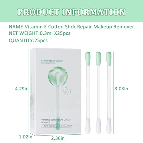 U-Shinein 50 Pcs Cotton Makeup Remover Swabs Kit， Disposable Liquid-Filled Cotton Swabs Sticks For Eye/Lip/Eyebrow/Eyelash Makeup Reomve, Makeup Correctors Remover Swabs Easy Remove Makeup Cleanser #TOP6