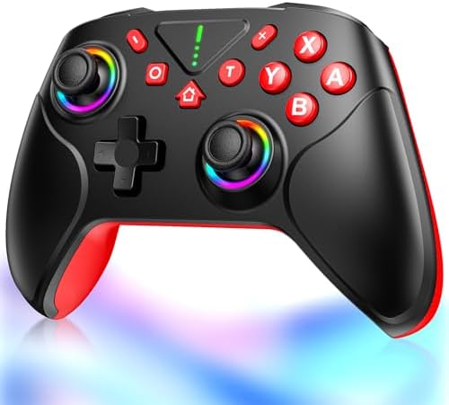（22:30時点） 【2025革新モデル】 Switch 2 コントローラー Switch1/2代対応 ダブルホール機能 TURBO連射機能 マクロ機能 背面ボタン付き 9色RGBライト 1000mAh大容量 Bluetooth 無線接続 スイッチ コントローラー ジャイロセンサー搭載 4階段HD振動 プロコン Switch全世代に対応 Android/IOS/PCにも対応 日本語取扱説明書付き 黒