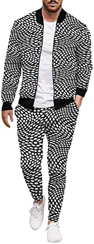 Mens Winter Casual Street Woven Jacket Jacket Pants Dot Two Piece Tuxedo Night Gown Black