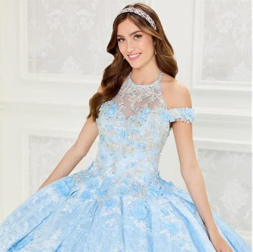 Robe de Quinceanera bleu clair ajustable pour sublimer les courbes sans serrer - 4