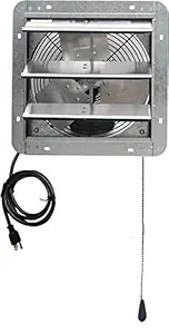 Iliving ILG8SF12V-T 12 inch Shutter Exhaust Attic Garage Grow, Ventilation Fan with 3 Speed Thermostat 6 Foot Long 3 Plugs Cord, 12