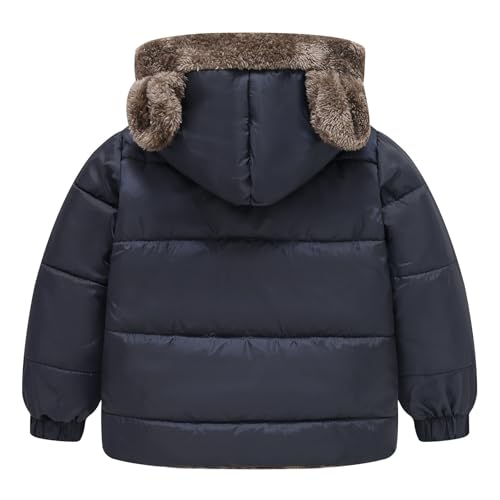 KAGAYD Boys Girls Lightweight Packable Cute Ears Hooded Puffer Jacket Kids Toddler Boys Winter Coat2