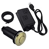 BESTILL Sink Top Garbage Disposal Air Switch Kit with Dual Outlet, Brushed Gold (Long Button with...