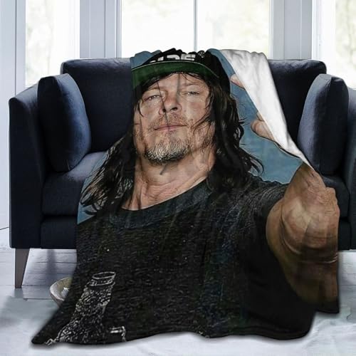 ALLGEEWE Daryl Dixon Throw Blanket Norman Reedus Bedding Fleece Blanket Home Decor Gift for Men & Women 4Sizes