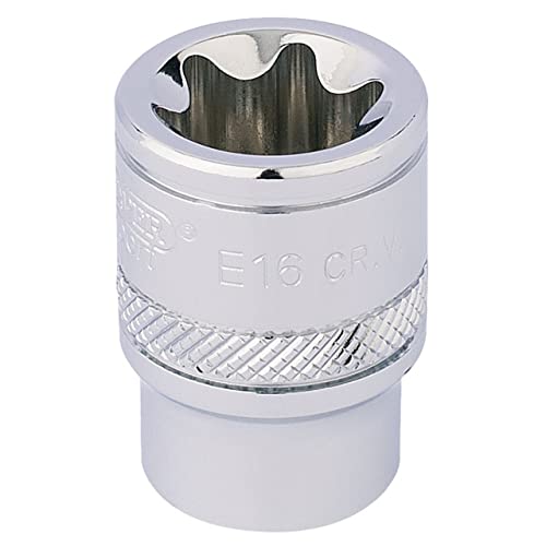 Image of Draper 34204 TX-Star 3/8 Inch Square Drive E16 Socket, Blue