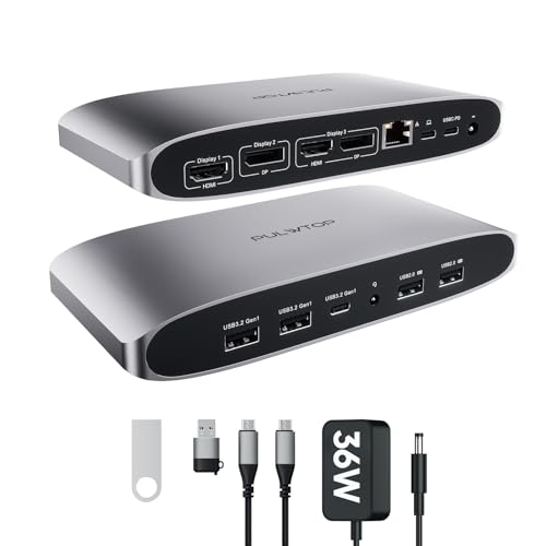 Dock USB C con 2 HDMI y PD 100W para conectar tres monitores externos