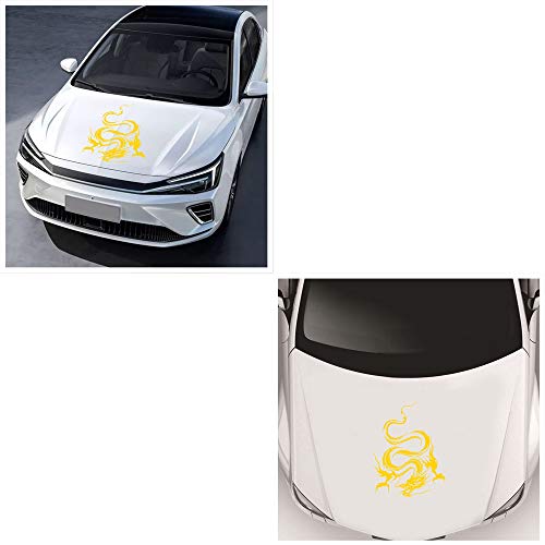 Dragon Graphic Car Hood Sticker Self-Adhesive Vinyl Graphics Decals 19.69'' X 14.57'', Yellow #TOP5