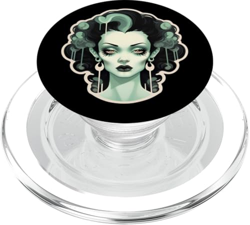 Bride of Frankenstein Goth Monster Retro Halloween PopSockets PopGrip para MagSafe