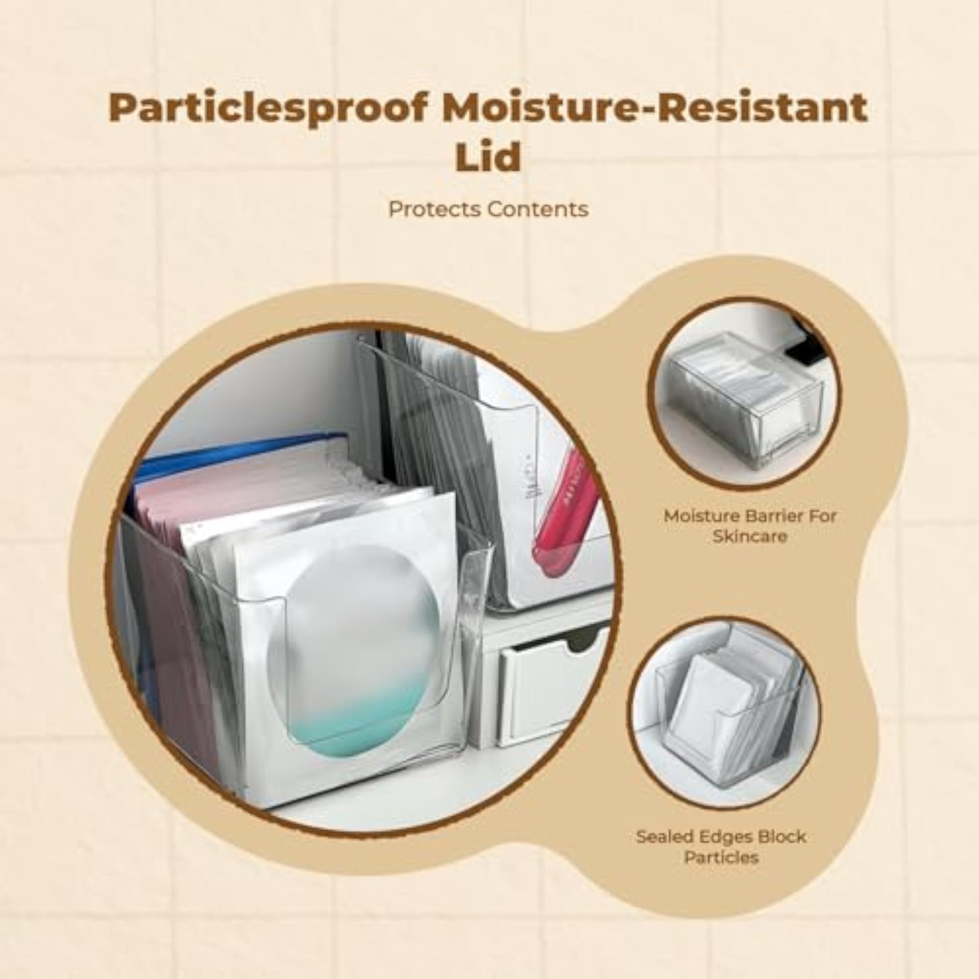 Acrylic Face Cover Storage Box, Clear Organizer