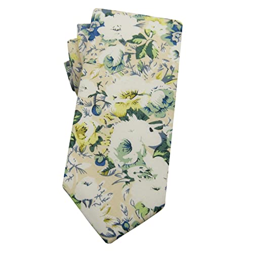 Mantieqingway Men's Cotton Floral Neck Tie 2.56'' Printed Skinny Tie