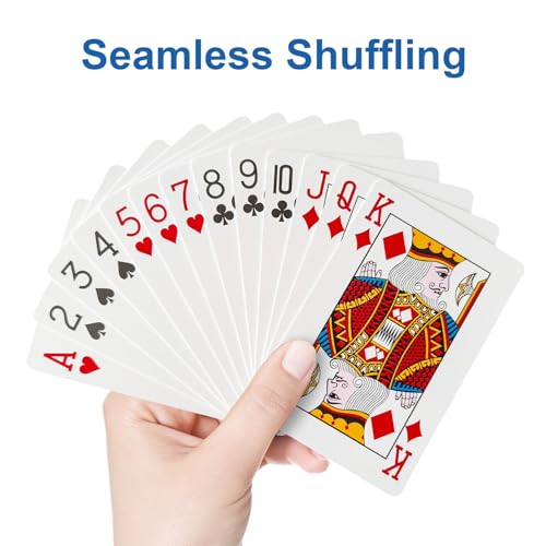Wugauwor wasserdichte Spielkarten, Kunststoff Spielkarten, Kartenspiel, Wasserfeste Poker Karten für Camping Spiele, Playing Cards für Blackjack Bridge Kartenspiele, 1 Deck, Blau – Bild 6
